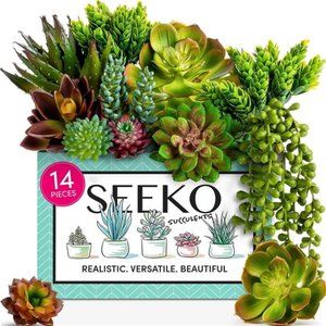 Artificial Succulents (14 Pack) - Premium Succulent Plants Artificial -Realistic